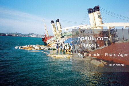 Sinking ship, Torbay, UK 27 Oct 2002
