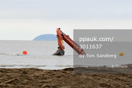 Digger Recovery on Weston Super Mare Beach, Weston Super Mare, U