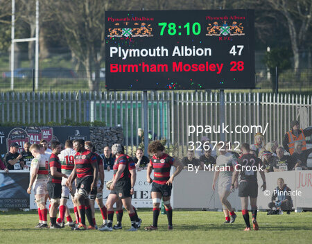 Plymouth Albion vs Birmingham Moseley, Plymouth, UK - 30 Mar 2019