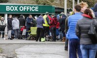 Plymouth Argyle fans collect tickets 160117