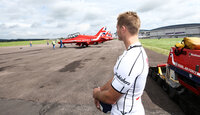 Gareth Steenson with Red Arrows, Exeter, UK - 9 August 2017