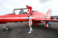 Gareth Steenson with Red Arrows, Exeter, UK - 9 August 2017